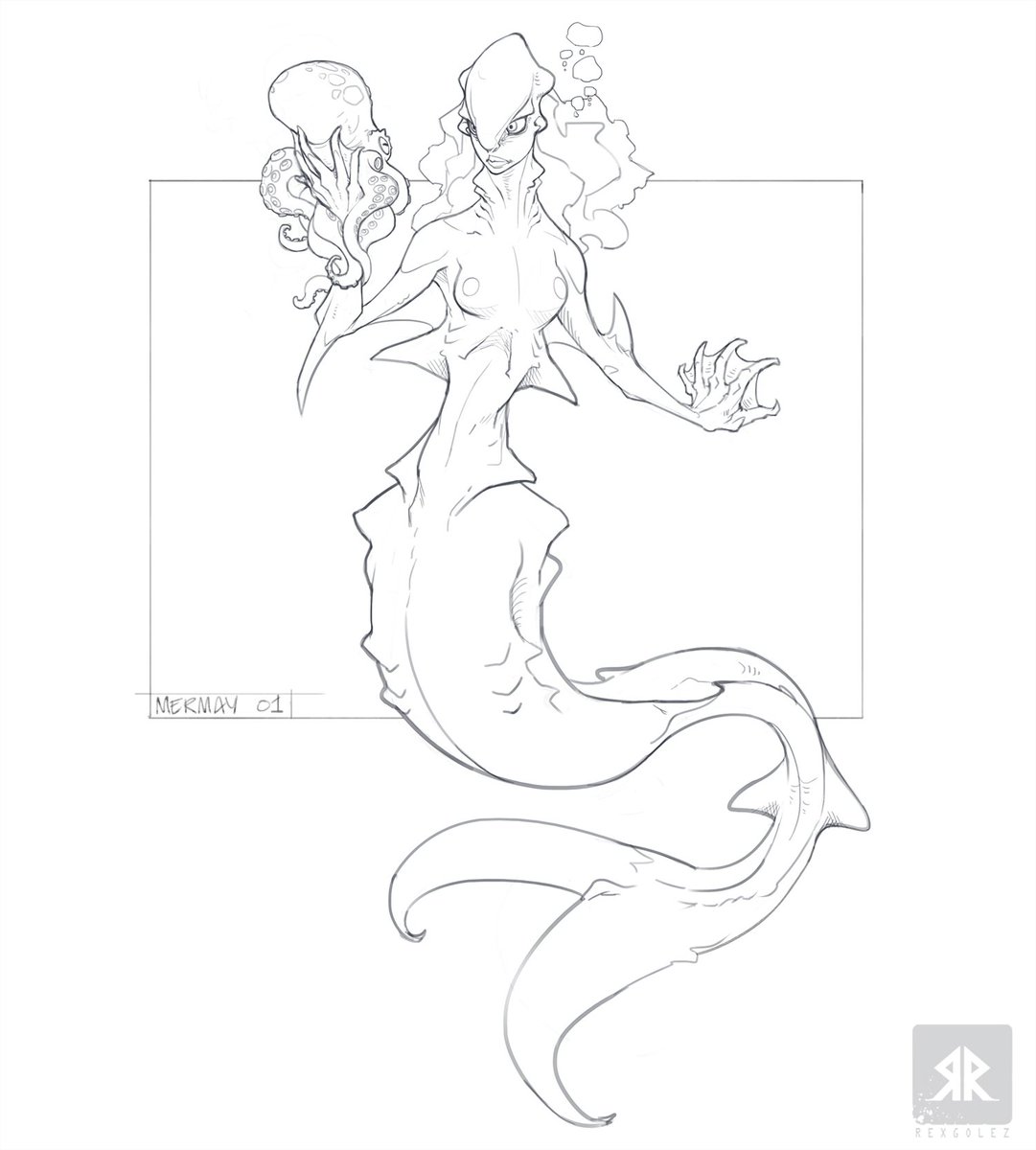 _RocketRex_'s tweet image. Joining the whole MerMay craze! here's the first one! 

#mermay #mermay2018 #Mermaid #conceptart #lineart #digitalart #art #illustration