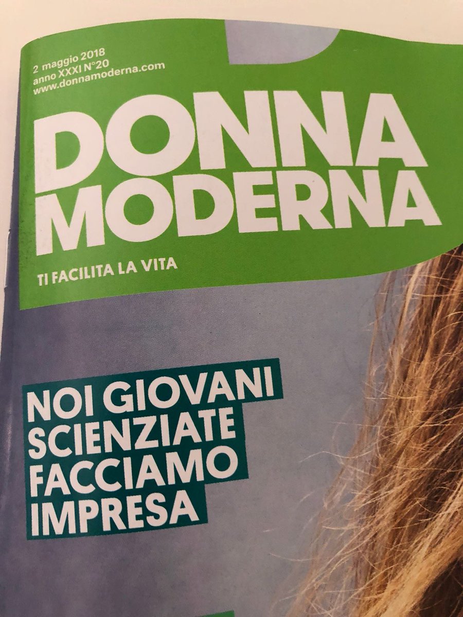 ambadue's tweet photo. "Noi giovani scienziate facciamo impresa". Oggi sono su @DonnaModerna 🔝 e mi torna in mente quando, bambina, rubavo le copie a mia mamma 😉 https://t.co/EYDNttANVJ