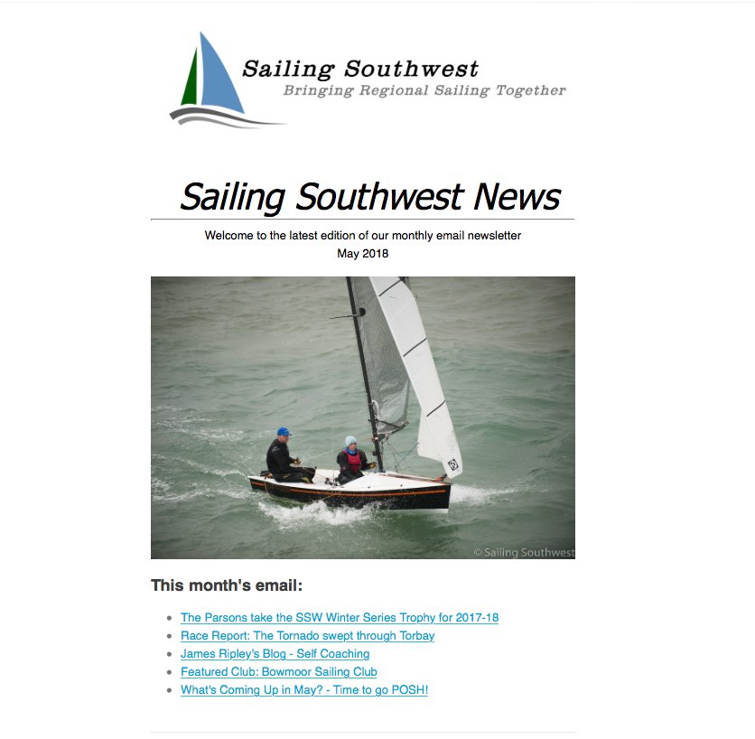 SailingSW's tweet image. Tomorrow is newsletter day - lots in May's issue including the Torbay Tornado, SSW Winter Series Summary, Self-Coaching Techniques, &amp;amp; Bowmoor SC #Sailing #newsletter