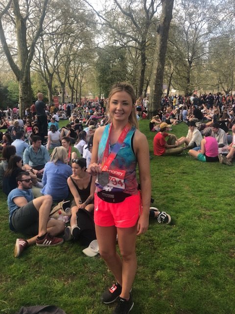 OpeningDoorsUK's tweet photo. She trained, she got shin splints, she swore &amp; then she got better &amp; ran the #londonmarathon2018, raising for us an almighty £2,047. Huge thanks @Amy_Griffo for your dedication &amp; support. The money will make a big difference to the older LGBT people we help feel happiness https://t.co/p3yYsqMdxo