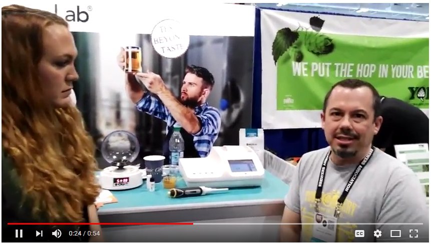 CDRFoodLab's tweet photo. #craftbrewersconference Check out what Sean, USA brewer and CDR BeerLab user, thinks about #CDRBeerLab the analyzer to perform chemical analyses on beer, wort and water for in-house brewing quality control. #CBC18 https://t.co/quNLwIhTUh https://t.co/zhENQWJJk7