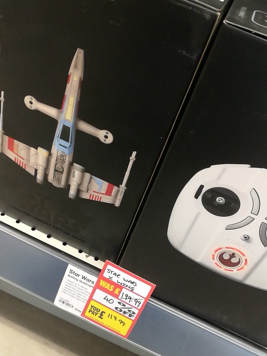 Maplin_SWA's tweet photo. Closing down sale
Star wars battle drones now in stock 
40% off!
Now only £119.99
#Swansea #sale #StarWars https://t.co/U9M8v4ISM1