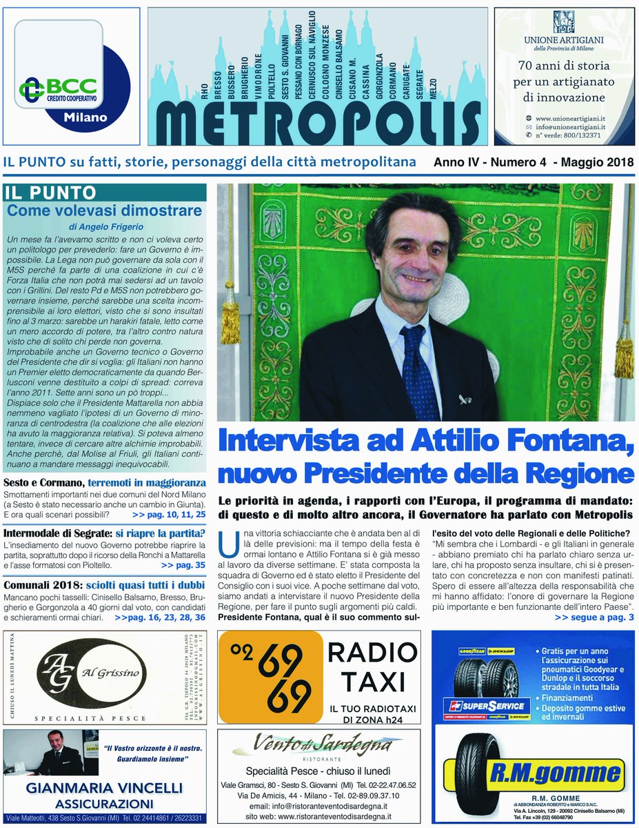 MetropolisNw's tweet photo. E' in distribuzione il numero di maggio: @Geasbasket @gruppocap @CogeserEnergia @02_6969 @GiulioGallera 
@BCC_Milano @ezack @cem_ambiente @ListaIPG @SiriaTrezzi 
@Cattaneo_R @ComuneCernusco @T_Chiarella @pietroforoni 
@R_De_Corato @FontanaPres @Manuportaluppi 
@GhilardiGiacomo https://t.co/ANW4KEK6DA