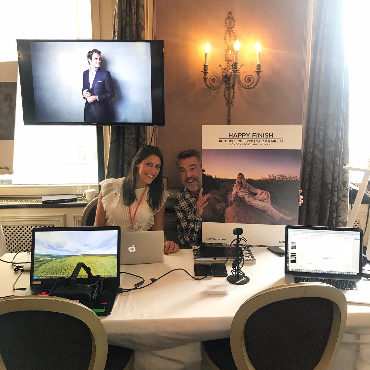 Happy_Finish's tweet photo. Feeling fancy at the @HotelBeauRivage in Geneva for @Le_Book! Ready to make some connections... Come and say hi if you’re about 🙋‍♀️🙋‍♂️
#lebook #Geneva #BeauRivage #LakeGeneva #RetouchStudio #CGIStudio #VRStudio #ARStudio #LeBookConnections #CreativeEvent https://t.co/V0HYvD0NiG