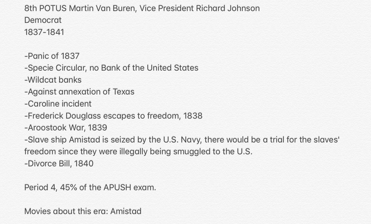 ChaseCatoRVHS's tweet photo. 8 days from the APUSH exam, #APUSHPresidentialCountdown President Van Buren. #POTUSProfiles #APUSH8 https://t.co/wn7LQgaIdT