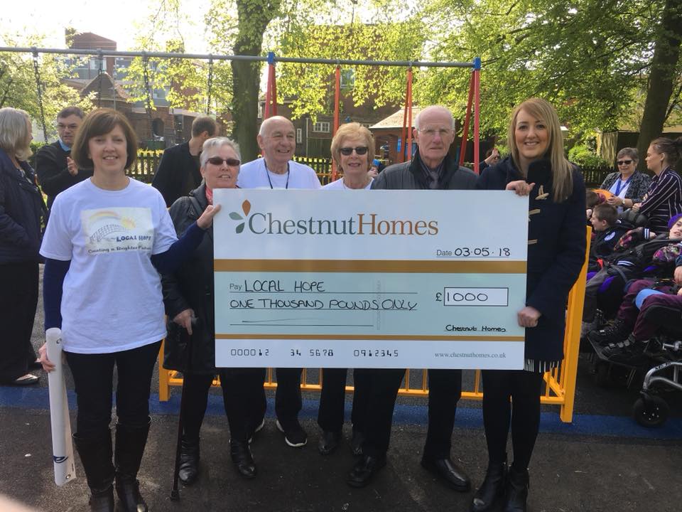 We are at the official opening of a new #WheelchairSwing which we helped to fund in #Boston. Local children from @JohnFieldingSch are enjoying testing it out! Keep your eyes peeled for the disabled roundabout and other facilities which will soon be installed in the park :)