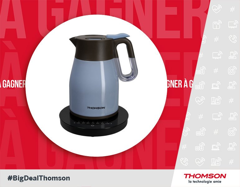 Thomson_FRA's tweet image. Idéale pour faire chauffer l'eau du thé le matin, mais pas seulement, nous vous proposons aujourd'hui de gagner une bouilloire électrique  isotherme Therma+ ! ➡ FOLLOW + RT 🍀🎁 #BigDealThomson