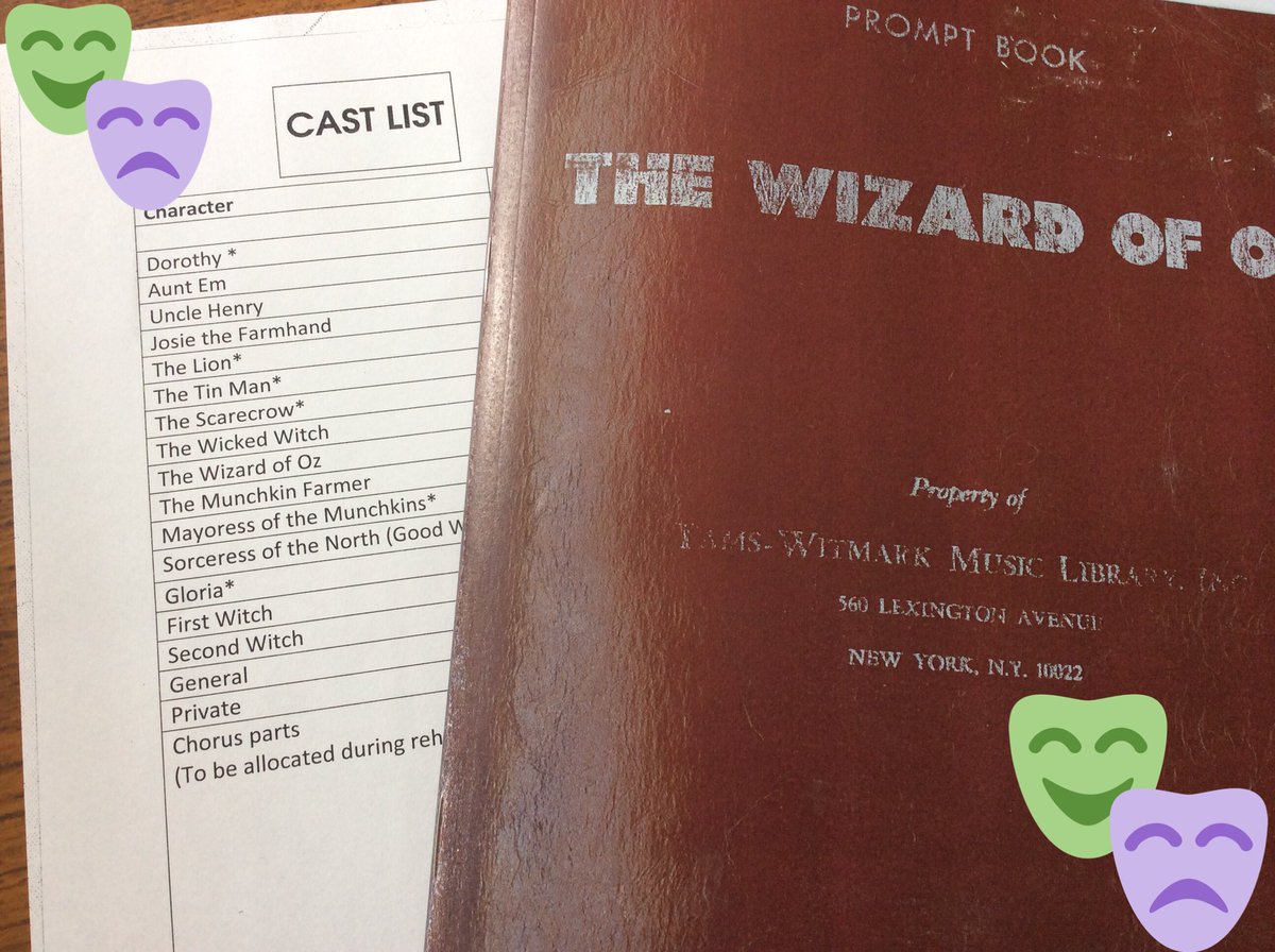 Cast list is done! I can’t wait for rehearsals to begin. 🎭