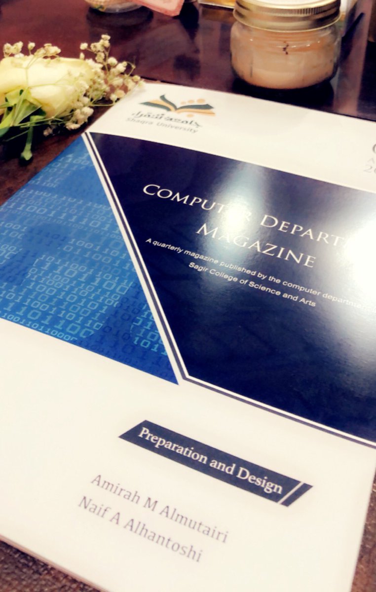 Amirahmutairi's tweet image. يتشرف قسم #الحاسب الآلي بكلية العلوم والآداب #بساجر
ان يضع بين يديكم النسخة الالكترونية من #مجلة قسم الحاسب الآلي (العدد الثاني)

drive.google.com/file/d/1-_R5dP…

إعداد وتصميم:
أ. أميرة المطيري 
أ. نايف الحنتوشي