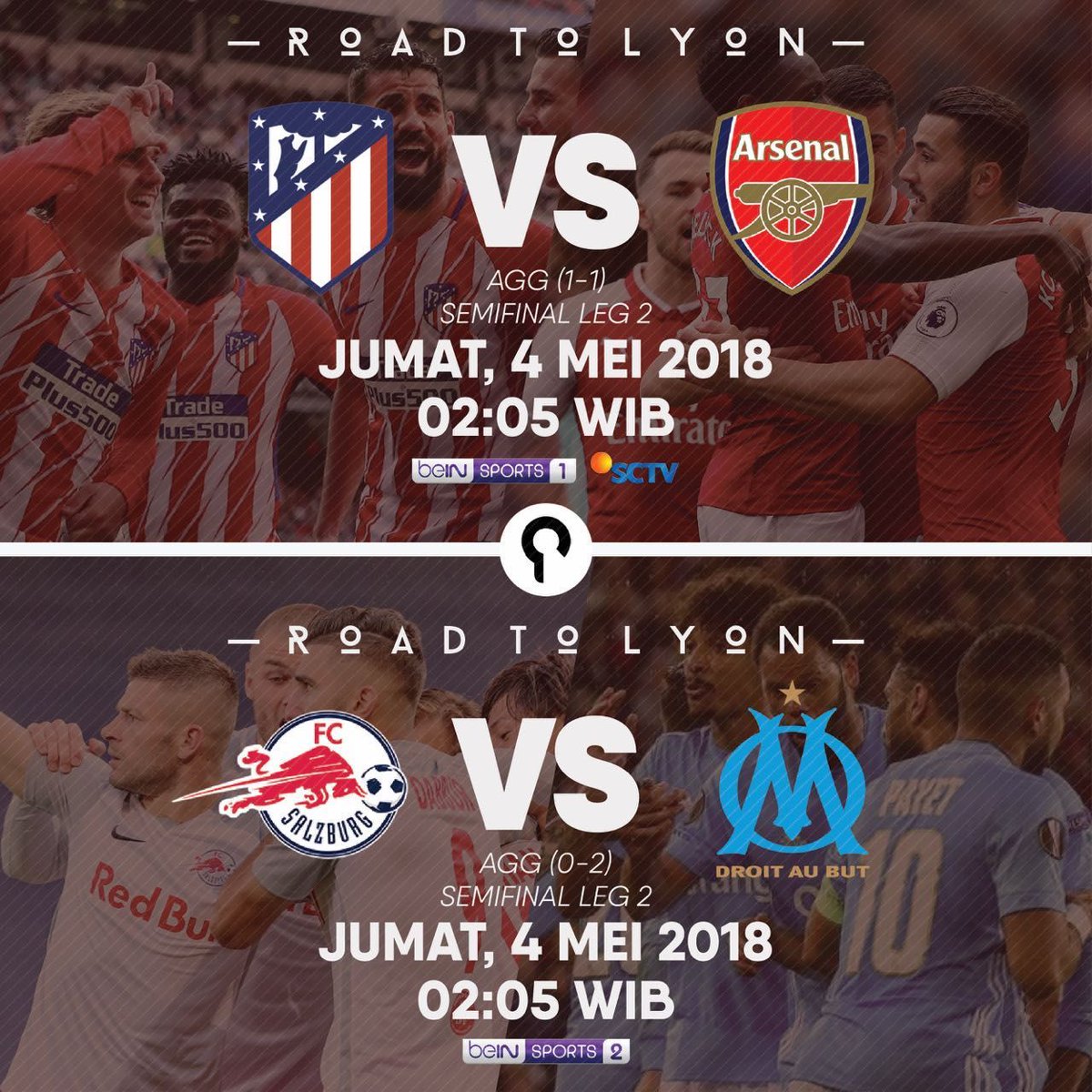 panditfootball's tweet photo. Pertandingan semifinal leg kedua #UEL malam ini. Menurut kalian, siapa yang bakal lolos ke final nih? https://t.co/V71nE9iLyQ