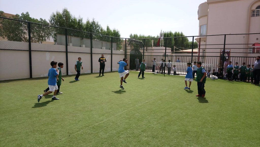 DohaAcademySLWA's tweet photo. Year 5 and 6 boys from Doha Academy and Awfaz Global School participating in inter-school football matches #DASalwa #Awfaz #football #competition #fun #sportsmanship https://t.co/q4JYcPuTII