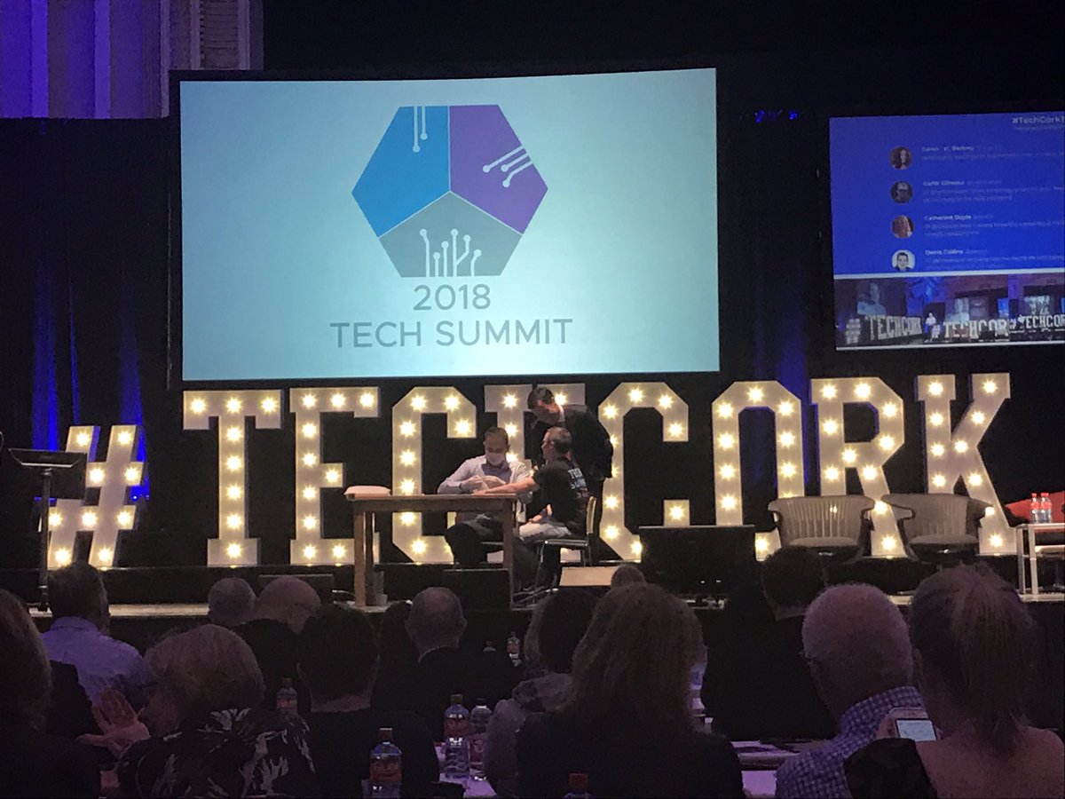 MarnieOD's tweet photo. #TechCork18 @deniscanty being implanted live on stage to demonstrate how cyborg technology will play its part in the future of IT #betteryouthenme #humancyborg @itcork https://t.co/iCcnVLecoU