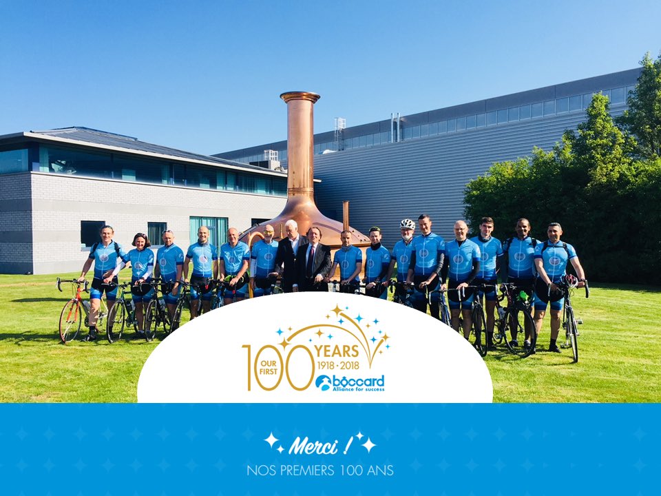 Boccard_'s tweet photo. Notre équipe de cyclistes @Challenge_BEI à l’arrivée 🏁 chez #MEURA. en Belgique accueillie par Patrick Boccard.
🎉BRAVO à toute l’équipe et #happybirthdayboccard 😀#ourfirst100years https://t.co/Rl9BaT4Klt