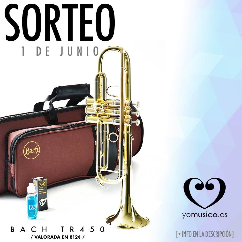SORTEO TROMPETA BACH TR450. Participa:
- Sigue nuestra cuenta
- Haz RT

Participa en nuestro Facebook e Instagram también para tener más probabilidades

tienda.yomusico.es/trompetas-sib/…

Fecha del sorteo: 1 de Junio