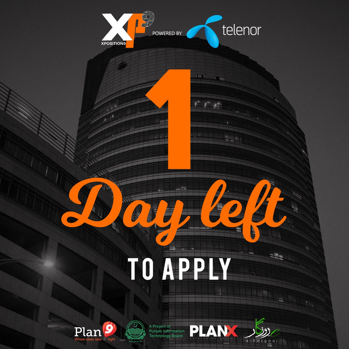 PITBIncubation's tweet photo. HURRY UP! 
If you still haven't submitted your application, roll up your sleeves and apply now to showcase your #innovation at the #DemoDay section of the event. #XP9
Link to apply: https://t.co/I7nDFVXBen
@umarsaif @amumtaz @PITB_Official @latifsajid @PlanX_PITB @techreview_pk https://t.co/DhSnHOBnmJ