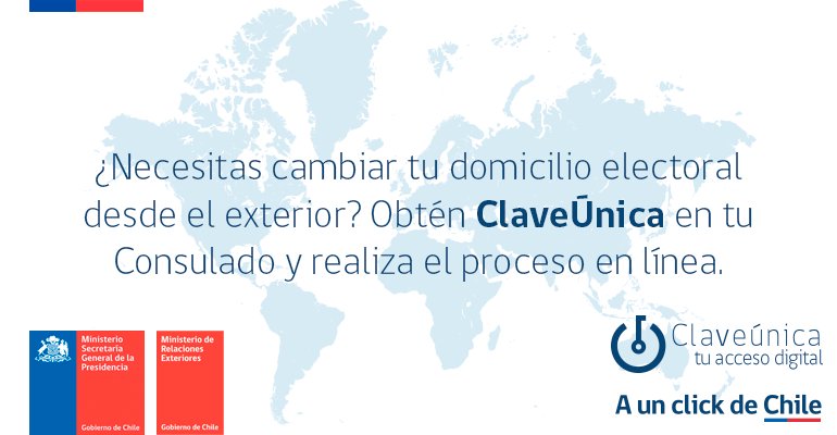 📌Recuerda que puedes solicitar tu #ClaveUnica y realizar los trámites para votar desde el exterior #VotoExterior
📲Info. en votoenelexterior.cl