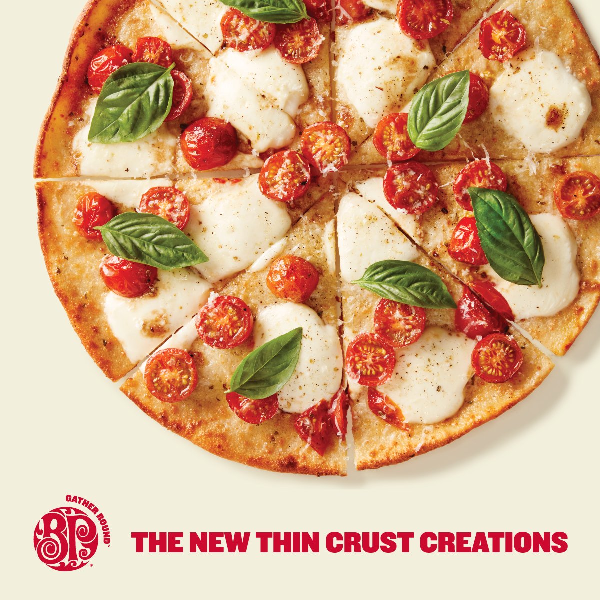 BPDrumheller's tweet photo. ...Did someone say Thin Crust Pizza? 
Our new Cherry Bomb Margherita Pizza is made with fresh, premium ingredients like balsamic - roasted cherry tomatoes, bocconcini, basil and more. 
Thin on crust, thick on taste. This is how we do it. https://t.co/inmkkTUU9D