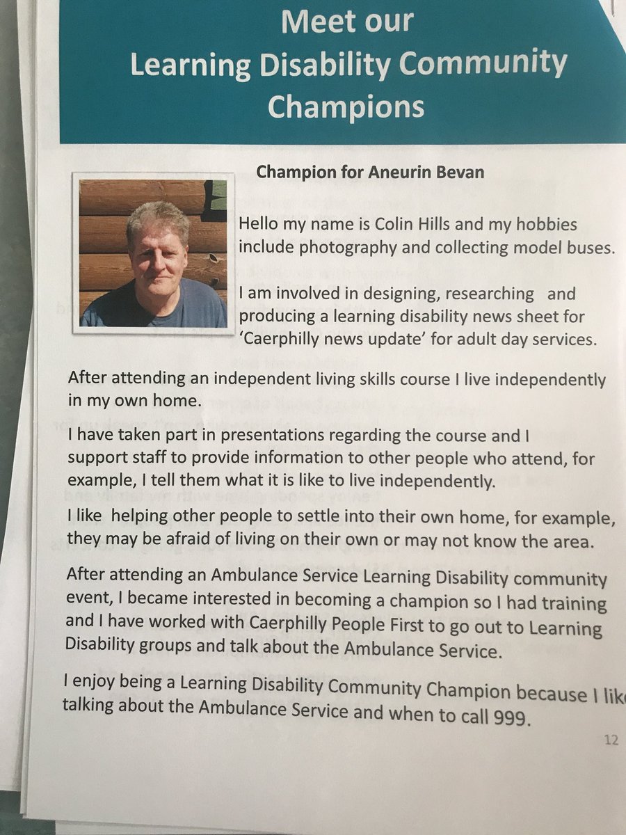morton_gaynor's tweet photo. #LDLearningEvent Meet Colin ABUHB Commnity Champion working to represent people with a Learning Disability @drcbright @AneurinBevanUHB @WelshAmbulance @ClairHermon @Lindsay3765 @carroll130 @1000LivesWales @AnaLlewellyn @mrsparry30 @WeLDnurses @NorthwayRuth https://t.co/thqGY9fyOv