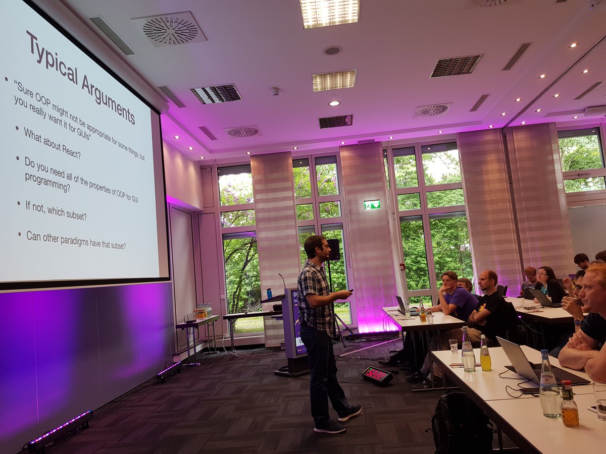 D_Programming's tweet photo. Luís Marques argues that OOP is not the right thing in the general case at #dconf 2018. https://t.co/CjJBOIzPaZ