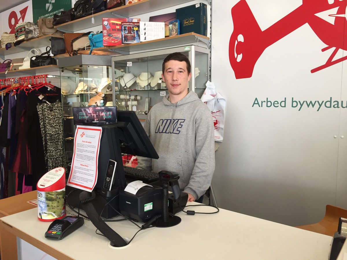 eliteseauk's tweet photo. Josh is busy taking on new challenges manning the tills at one of @air_ambulance's shops. It's always busy, but he's enjoying the experience.  He has a smile for colleagues and customers alike. https://t.co/U8FEPoQryW