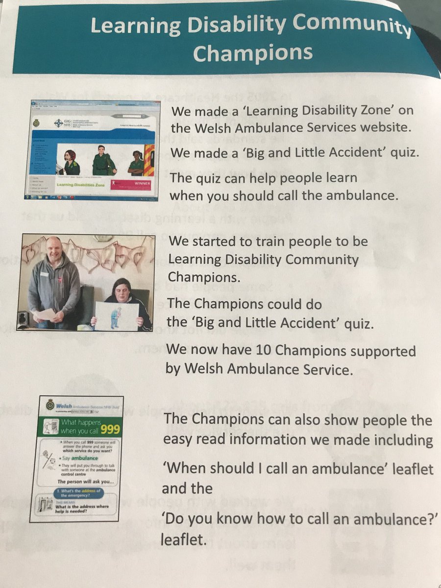 morton_gaynor's tweet photo. #LDLearningEvent Mandy Jenkins-how they trained people with a Learning Disability to be Champions-partnership working at its best @Paulriddfound @AneurinBevanUHB @WelshAmbPIH @WelshAmbulance @WeLDnurses @drcbright @carroll130 @mrsparry30 @Lindsay3765 @AnaLlewellyn @NorthwayRuth https://t.co/kHQ2gfCiqK
