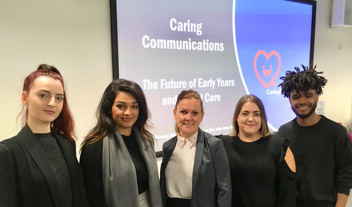 mmuprjane's tweet photo. Well done on a great presentation by MSc PR students working on a PR strategy for client Caring Professions! 👍 @McrMetPR @mmu_business https://t.co/eJfCPNgNI9