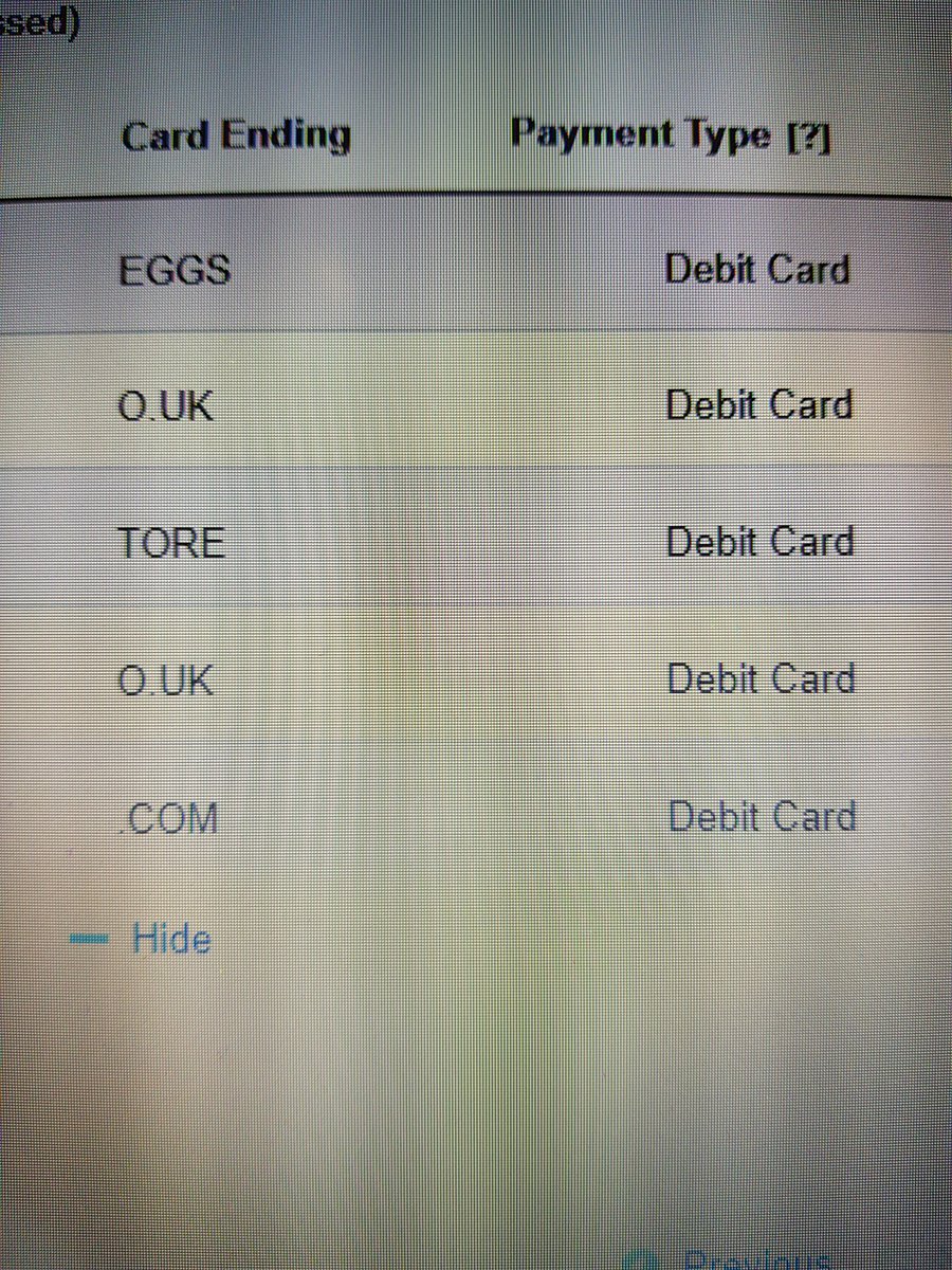 Kiryegigs's tweet photo. @TSB so the saga continues with flaws on website. No card numbers just end of the description. #joke #TSBFAIL #TSBfiasco https://t.co/WdUKkJUBMG