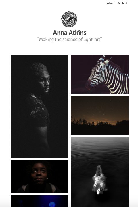 getworka's tweet image. Do you like this portfolio? Anna Atkins is one of the templates you can select to create your unique portfolio.

Check all the templates here: bit.ly/worka-online-p…

#onlineportfoliotool #worka