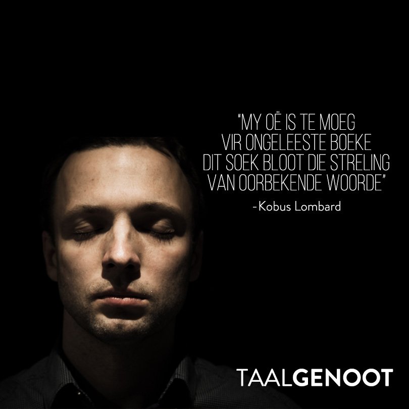 ATKV Taalgenoot on Twitter "“my oë is te moeg vir ongeleeste boeke dit