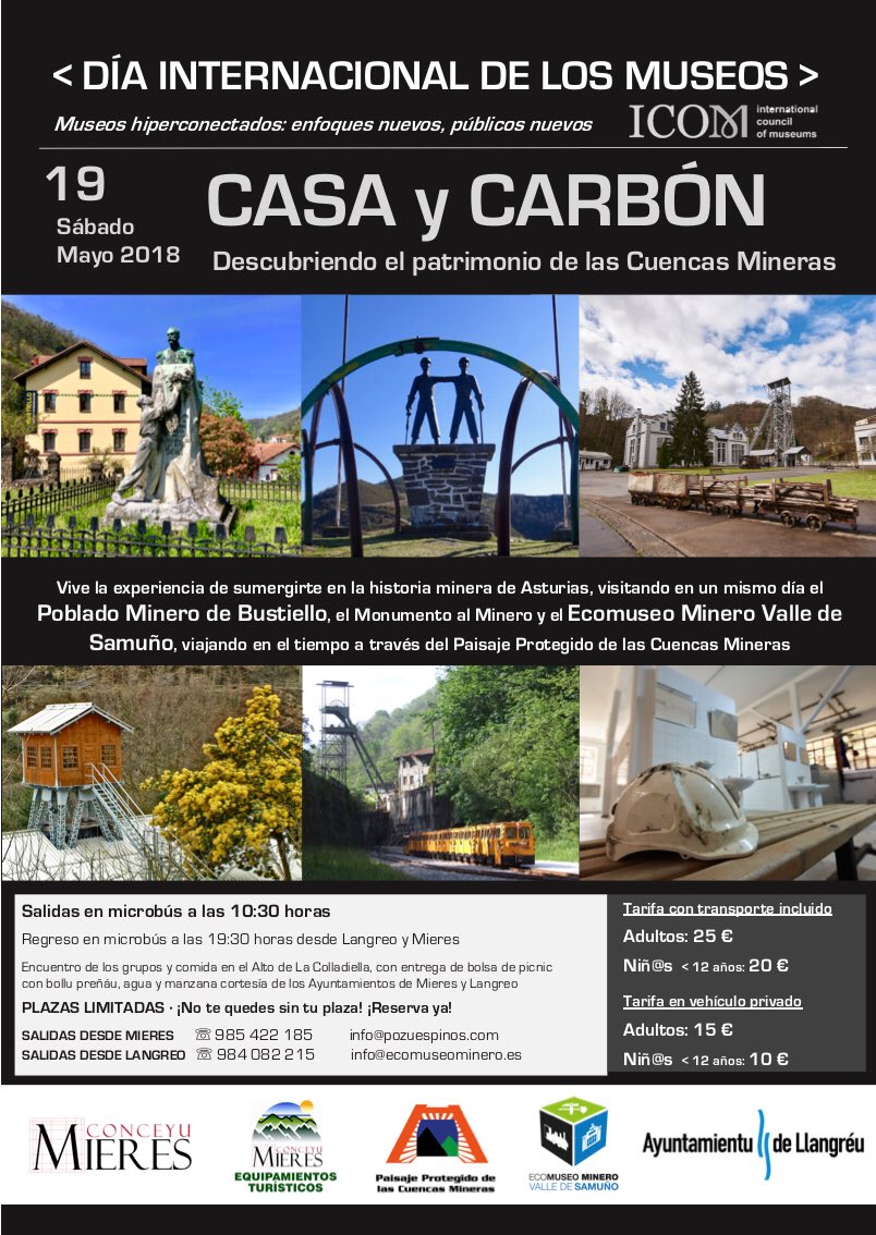 Una propuesta conjunta de los Ayuntamientos de #Langreo y #Mieres para el #diadelosmuseos 2018. Visitas guiadas al Poblado Minero de Bustiello <a href="/pozuespinos/">Pozu Espinos</a> <a href="/paisajecuencas/">PaisajeCuencaMinera</a> <a href="/ecomuseominero/">Ecomuseo Minero</a> ¡No te quedes sin tu plaza! #turismominero #turismo #museosvivos #cuencasmineras