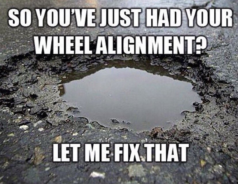 FarmTyres's tweet photo. Potholes are the number 1 cause of mid aligned vehicles! Lots of them around at the moment. Pop in for FREE wheel alignment check with us - no booking necessary!
•
•
•
•
•
#wheelalignment #cars #alignment #supertracker #pothole #potholes #roads #safety #car https://t.co/si1bGHyxxr