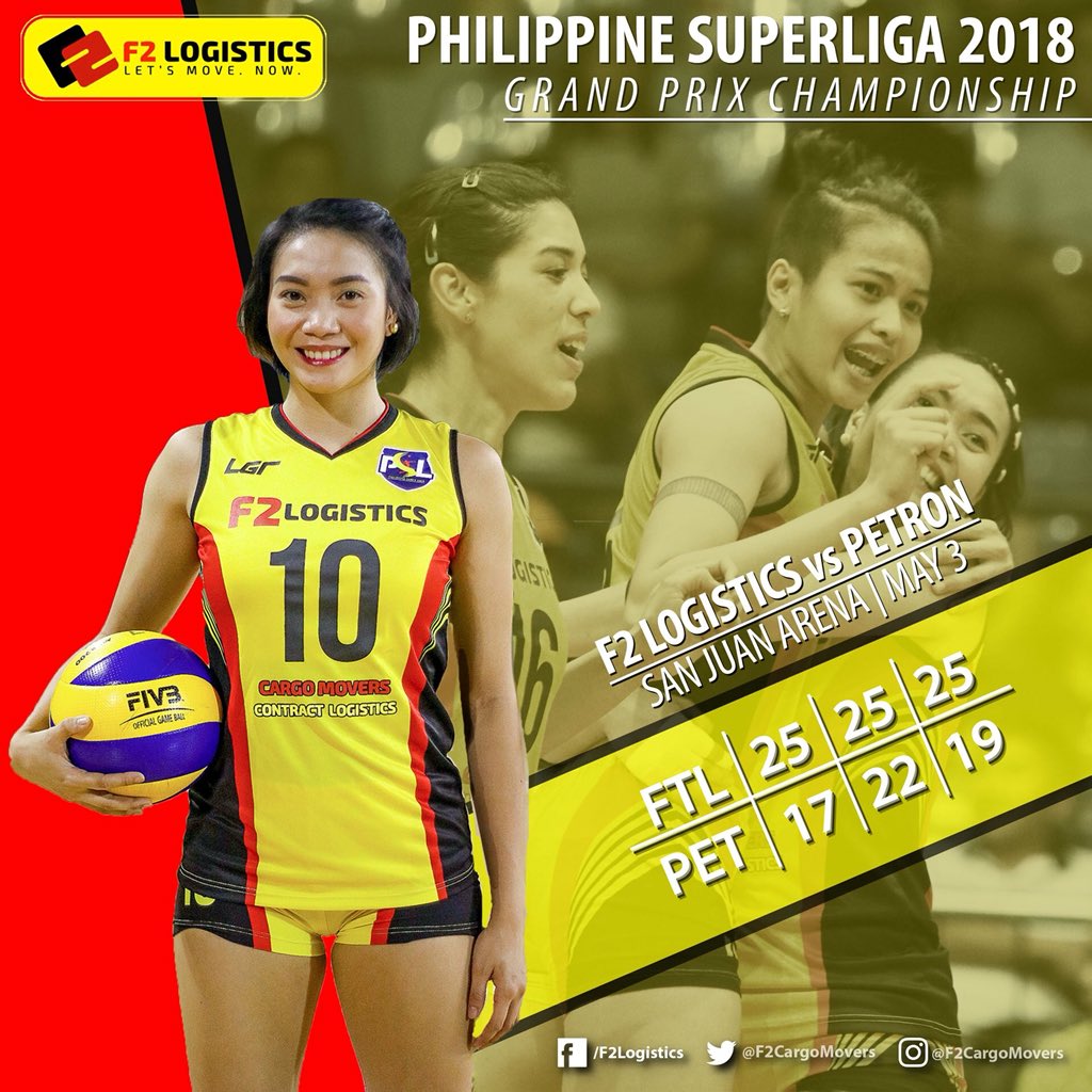 WE ARE STILL ALIVE!

The F2 Logistics Cargo Movers silenced Katherine Bell and the rest of the Petron Blaze Spikers in straight sets to extend the Finals series to a do-or-die showdown!

#F2Logistics #F2LogisticsCargoMovers #LetsMoveNow #PSLGrandPrix2018 #PSLFinalsOnESPN5
