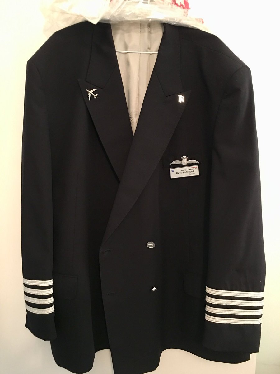 DaveWallsworth's tweet photo. Back to work today after a couple of weeks off. So the uniform has been to the dry-cleaners! 😊 #tryingtolooksmart #basmart #britishairways #pilot #flyba #a380 @British_Airways https://t.co/SQ4VmIJoMy