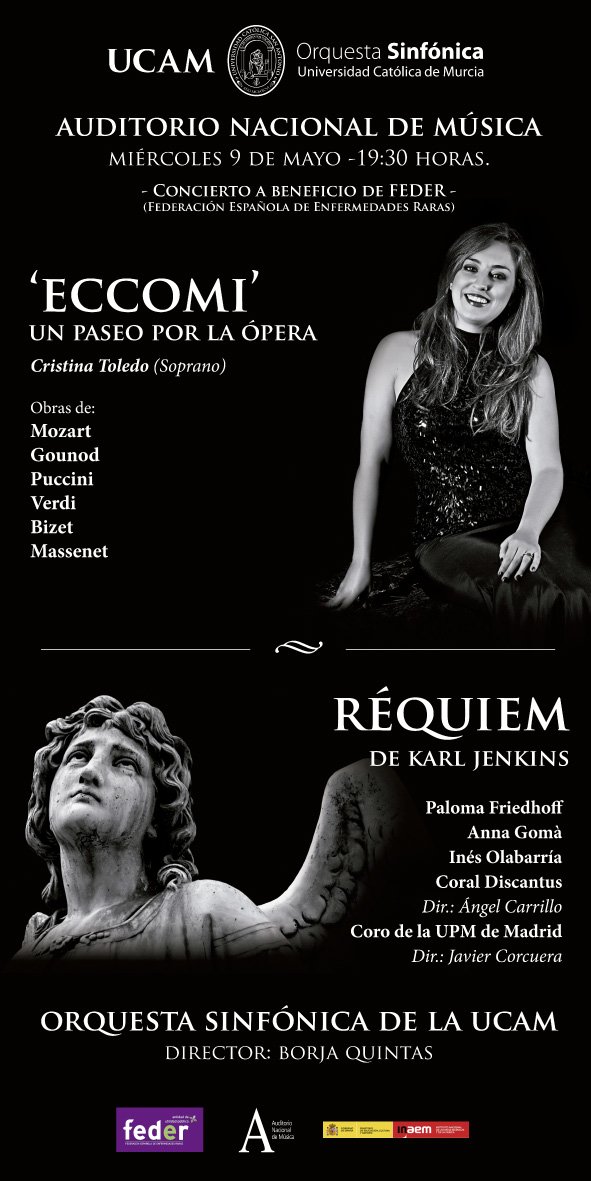 FEDER_ONG's tweet photo. ¿Te gusta la música clásica y eres de los que apoyan una buena causa! ¡Tenemos preparado para ti un maravilloso concierto concierto solidario organizado por la @UCAM_Sinfonica a beneficio de FEDER el próximo 9 de mayo en el Auditorio Nacional de la Música! ¡Te esperamos! https://t.co/TS0e1saQYw