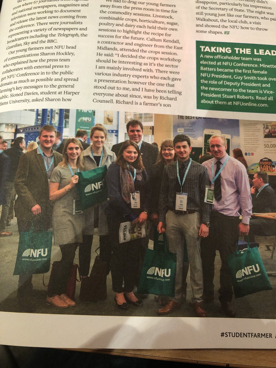 I can never quite manage to look relaxed and natural on photographs 🙈 oh well - great to see a write up of our time at #nfu18 in @studentfarmer magazine! #yfcdoitbest