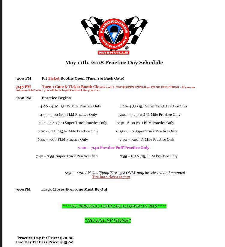 Fairgrounds Speedway On Twitter Schedule For Friday May 11th