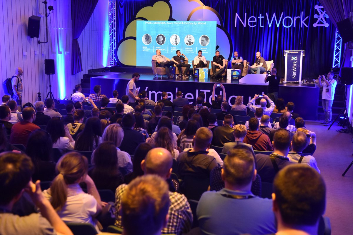 networkbih's tweet photo. Odlična panel diskusija na temu #AzureCloud &amp; DevOps by @MistralTech  
@MarkoVahen , Jasmin Azemović, @toromust @MarinFrankovic Srđan Milovanović i Dženad Čustović!

#MSNetwork8 #MakeITcLoud #microsoft #microsoftevent #technology https://t.co/Q9cBTjC5B3