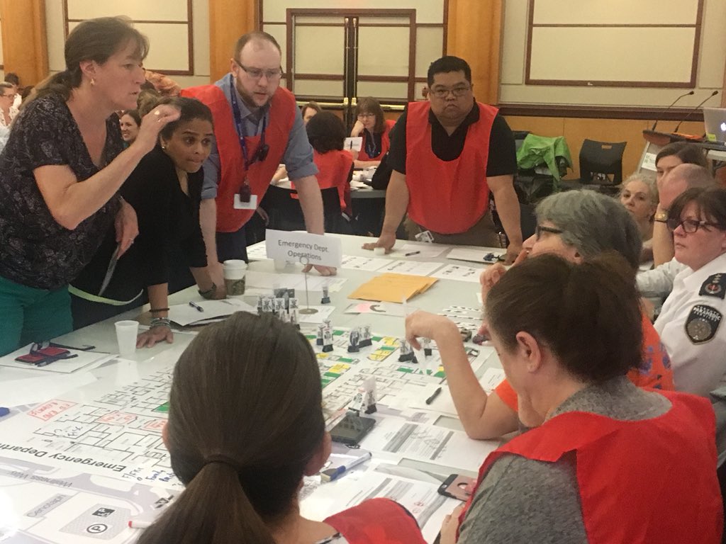 Just 10 days after the tragic events of the #Yongestreet #VanAttack, the @Sunnybrook team is conducting a large scale Code Orange tabletop exercise. There are always lessons to be learned so we are ready #WhenItMattersMost