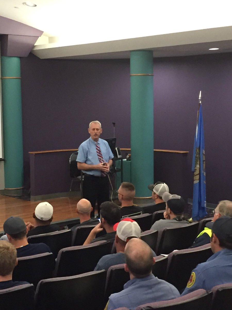 OKFirefighters's tweet photo. John Norman, yes THE John Norman instructing at the OSFA State Fire School. We are honored and wish to thank #fireengineeringbooks for sponsoring Chief Norman FDNY Retired https://t.co/DgG6v74uBH