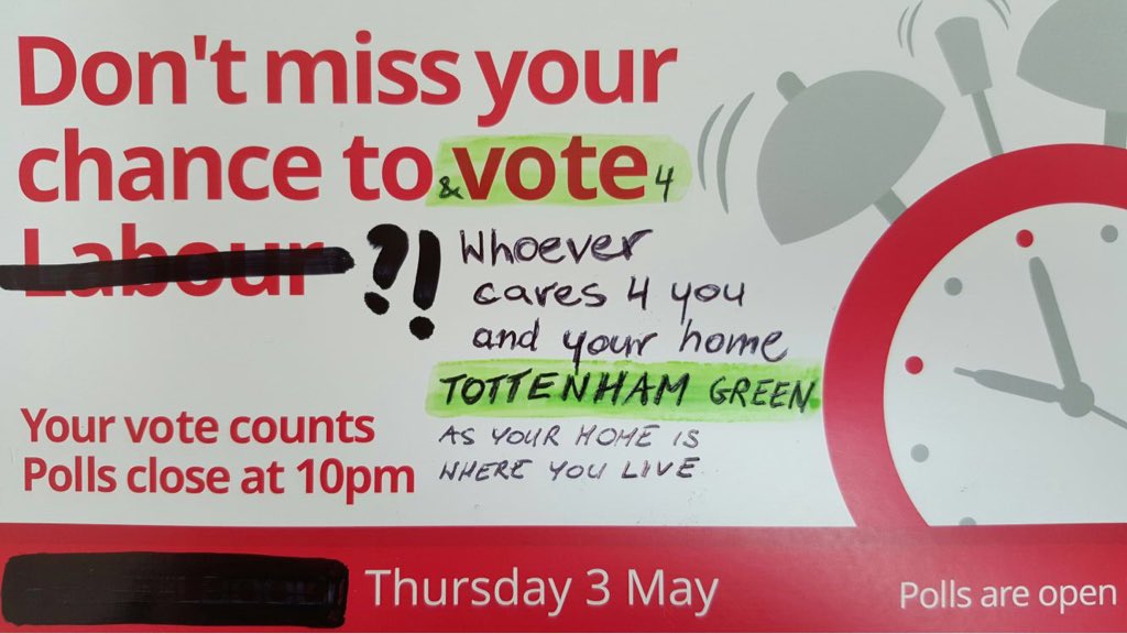 Someone drop a card through my door. And reminded me to say to everyone. Is not about been Red, Green  Yellow or Blue is about caring about your neighbourhood!🏡🌳🌼