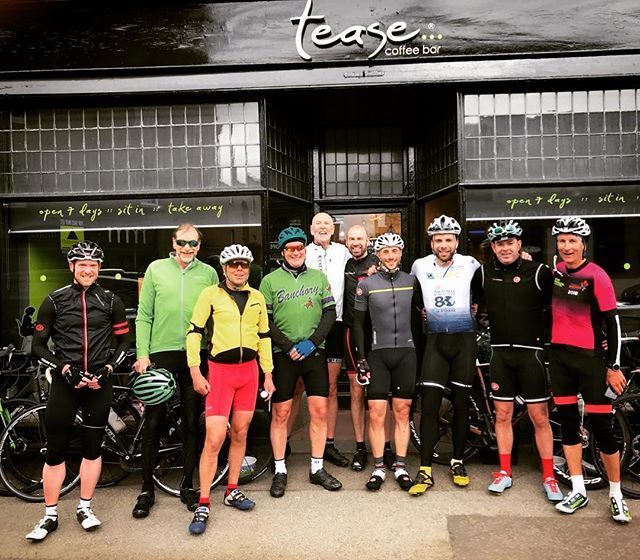 MrMarkBeaumont's tweet photo. I thought I was meeting 3 riders for a spin from Banchory this morning!  Great wee peloton - thanks @johnclarkmotors @teasecoffeebar https://t.co/rCK2IxhxlA