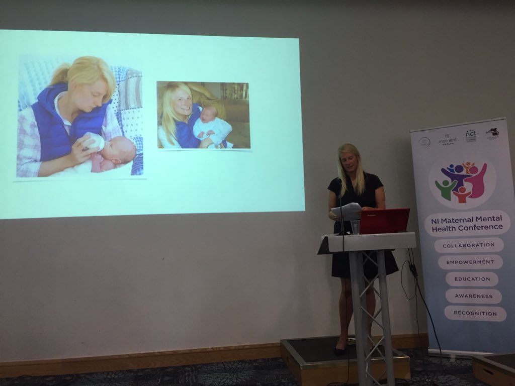 SeanaTalbot's tweet photo. Absolute silence in the room as @Robinson_Linds tells her compelling story of perinatal mental illness. 

#MMHconf #HiddenHalf #ParentsInMind 

@nualafmurphy @pangsni @NCTcharity @momenthealthapp https://t.co/2GsfBBjGwP