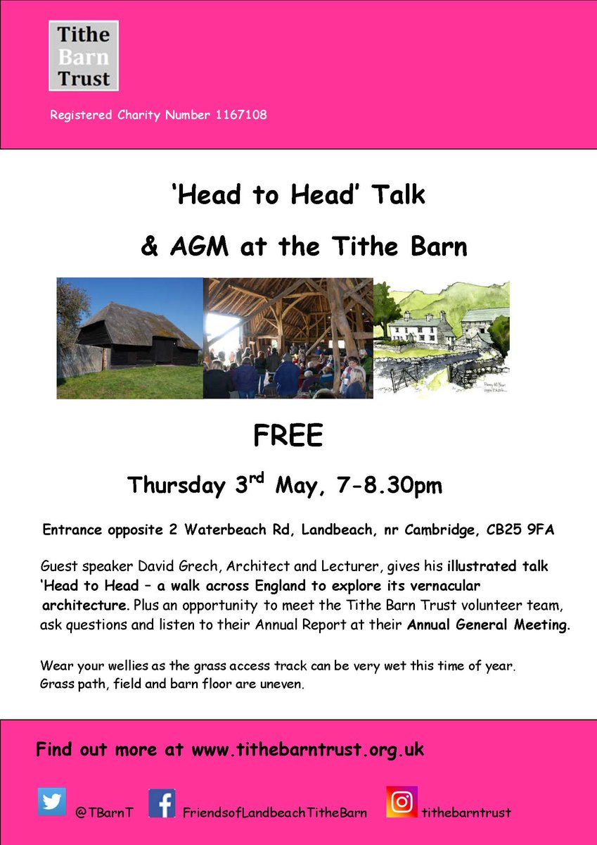 TBarnT's tweet photo. Gorgeous weather for a FREE evening out at the Tithe Barn #TitheBarnTrust #talk #architecture https://t.co/sfgADi2CLc