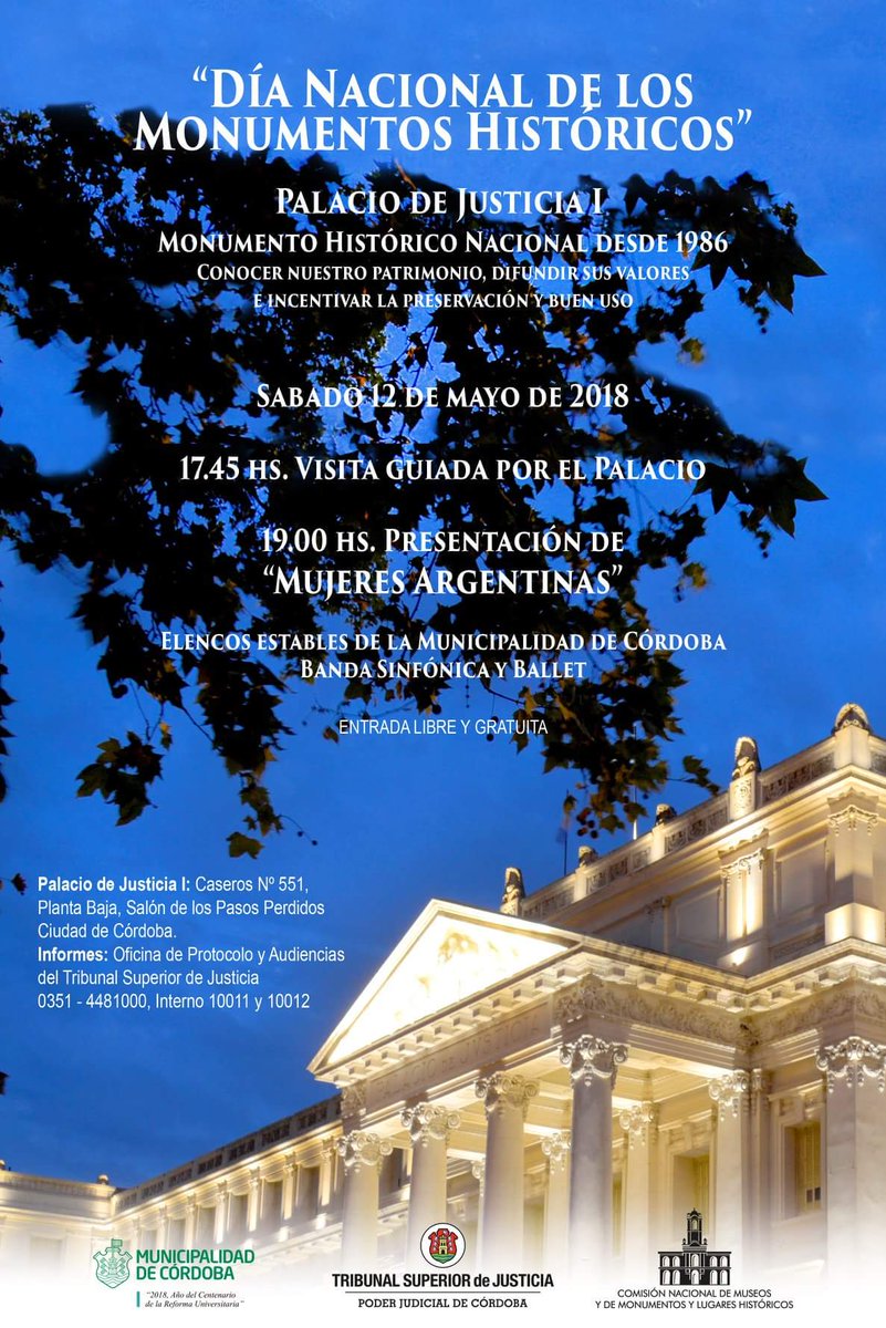 ElencosCba's tweet photo. El próximo sábado 12 de mayo a las 19 h, en el Salón de los Pasos Perdidos del Palacio de Justicia , el Ballet Municipal  y la Banda Sinfónica pondrán en escena MUJERES ARGENTINAS. 
Con dirección escénica y coreografía de Rodolfo Uez y dirección musical de Hernando Varela. https://t.co/YQmS81TEIu
