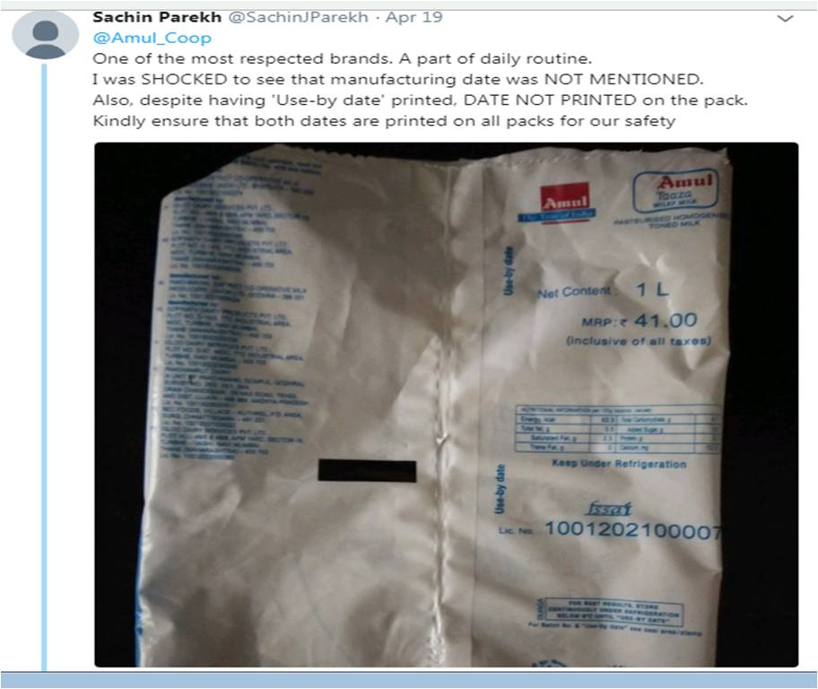 Amul milk expiry date issue