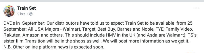 TrainSetMovie's tweet photo. Big news for @TrainSetMovie! Click on the photo for our exciting news! #distribution #dvd #solarusfilms #supportindiefilm https://t.co/gkRLsxUktj