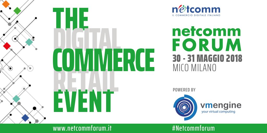 VMEnginesrl's tweet photo. Tutto pronto per l'edizione #NetcommForum2018 , l'appuntamento pù atteso per gli #ecommerce in Italia.
Riserva subito uno dei 5 codici invito omaggio ➡️ https://t.co/Roxx8tF3E9 https://t.co/3vllBrKyJn