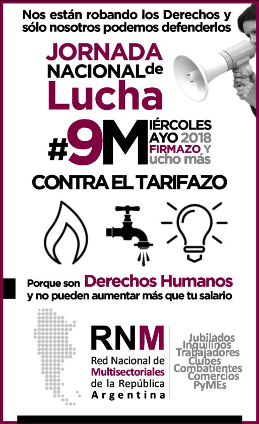 PabloSercovich's tweet photo. #9M jornada de lucha contra el Tarifazo https://t.co/mPqAQcwMxL