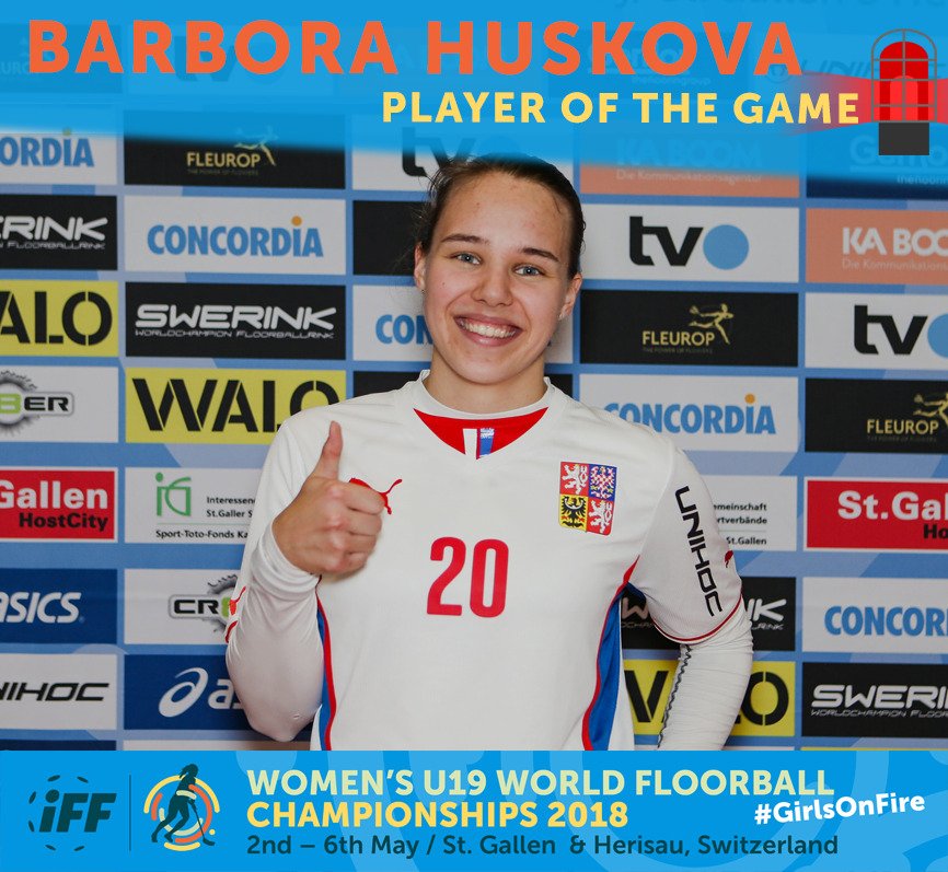 U19WFC's tweet photo. And a toast to your MVP, @ceskyflorbal U19 fans! Your two goal and two assists hero, Barbora Husková! 🏑🎯🔥 #U19WFC #Floorball #GirlsOnFire 🔥🔥🔥 https://t.co/JNFc0bIMVA