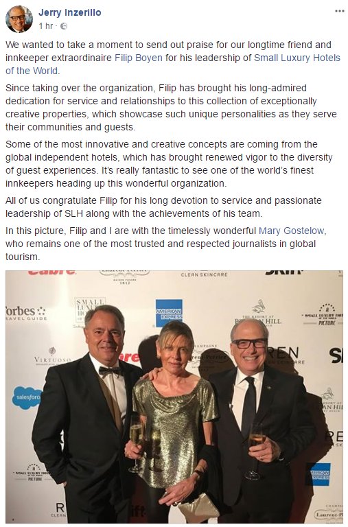 Thank you Jerry Inzerillo <a href="/ForbesInspector/">Forbes Travel Guide</a> for your kind words!